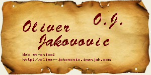 Oliver Jakovović vizit kartica